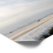 オランダの雪と風車のある冬の風景 ポスター (角)