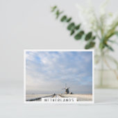 オランダの雪と風車のある冬の風景 ポストカード (スタンド正面)