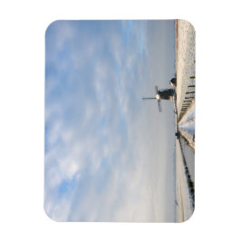 オランダの雪と風車のある冬の風景 マグネット