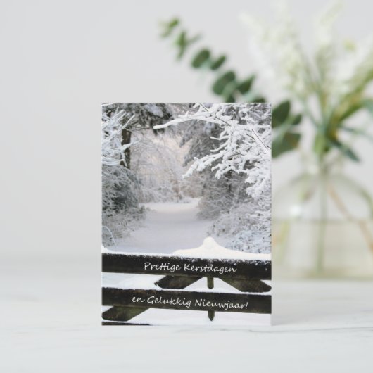 オランダの雪メリーXマス&ハッピーニューイヤー シーズンポストカード (スタンド正面)