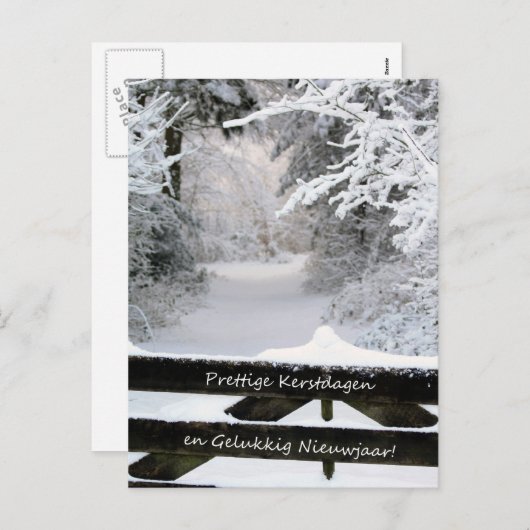 オランダの雪メリーXマス&ハッピーニューイヤー シーズンポストカード (正面/裏面)