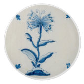 オランダの青いタイルの花 セラミックノブ (正面)