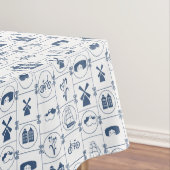 オランダの青い伝統のデザイン テーブルクロス (インサイチュ)