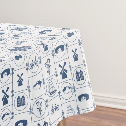 オランダの青い伝統のデザイン テーブルクロス (インサイチュ)