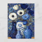 オランダの青い花の静物画 ポストカード (正面)
