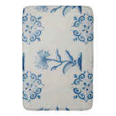 オランダの青および白い花 バスマット (正面縦)