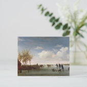 オランダの風景(スケーター付) ポストカード (スタンド正面)