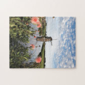 オランダの風車そして花 ジグソーパズル (横)