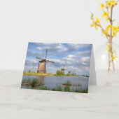 オランダの風車グリーティングカード カード (黄色い花)