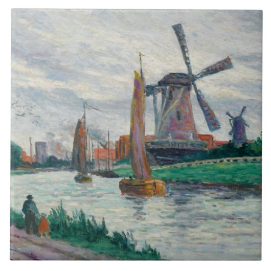 オランダの風車(オランダ) タイル (正面)