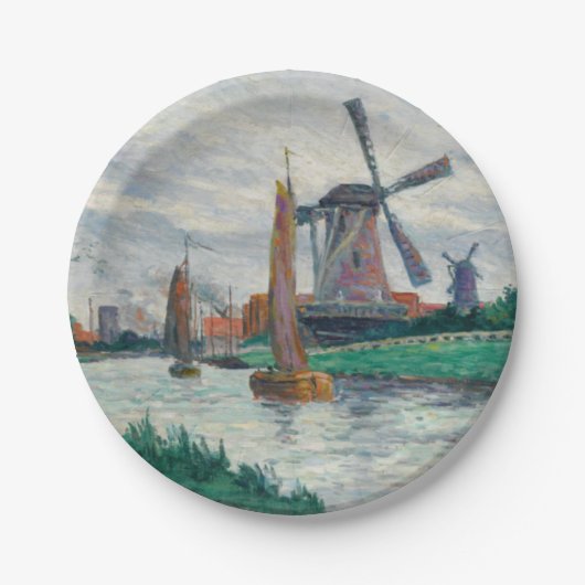 オランダの風車(オランダ) ペーパープレート (正面)