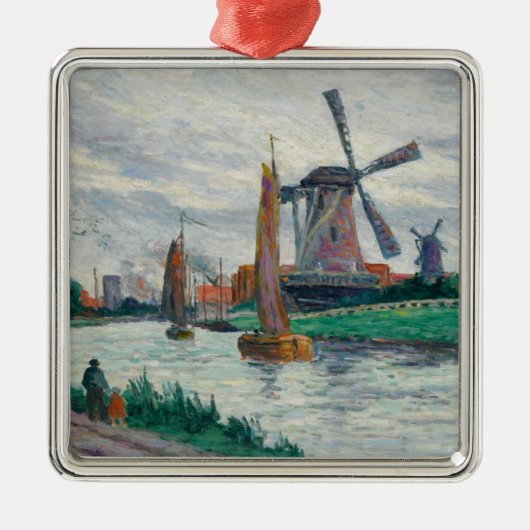 オランダの風車(オランダ) メタルオーナメント (正面)