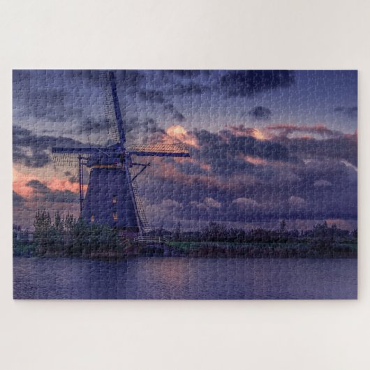 オランダの風車　川　空 ジグソーパズル (横)