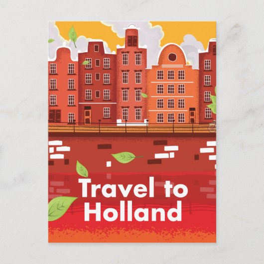 オランダへの旅行 ヴィンテージポスター ポストカード (正面)