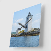 オランダアイランドライトハウスロードアイランドウォールクロック スクエア壁時計 (傾斜)