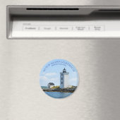 オランダアイランドライトハウスロードアイランドラウンドマグネット マグネット (インサイチュ (食洗機))