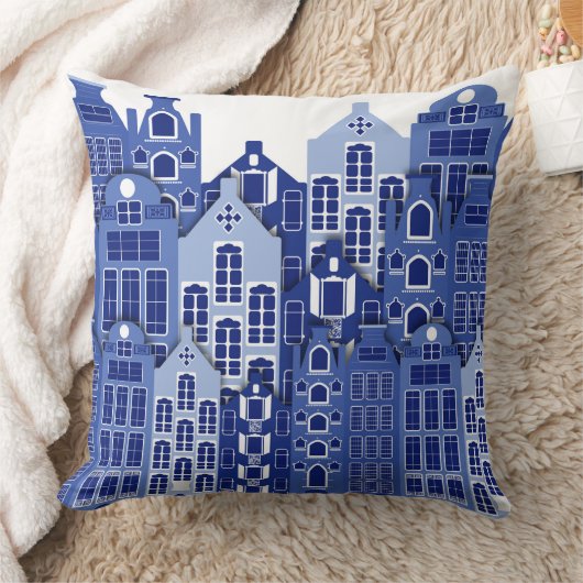 オランダアムステルダムブルーハウス装飾用クッション クッション (ブランケット)