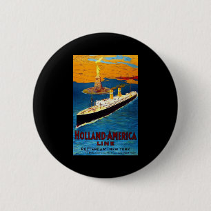 オランダアメリカラインロッテルダムニューヨーク 缶バッジ