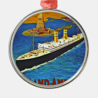 オランダアメリカラインヴィンテージ旅行ポスター メタルオーナメント