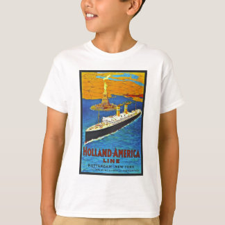 オランダアメリカラインヴィンテージ旅行ポスター Tシャツ