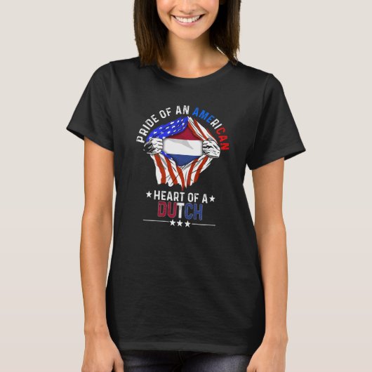 オランダアメリカンアメリカプライド外国人オランダF Tシャツ (正面)