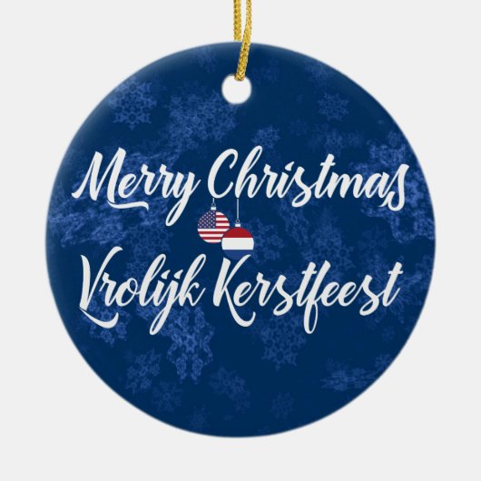 オランダアメリカン・バイリンガル・ホリデー装飾 セラミックオーナメント (正面)
