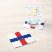 オランダアンティル国旗 スクエアペーパーコースター (インサイチュ)