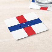オランダアンティル国旗 スクエアペーパーコースター (アングル)