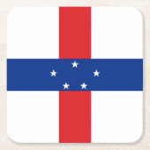 オランダアンティル国旗 スクエアペーパーコースター (正面)