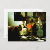 オランダアーティスト絵画バーメールのコンサート ポストカード (正面/裏面)