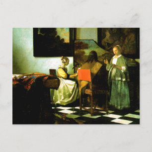 オランダアーティスト絵画バーメールのコンサート ポストカード
