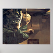 オランダアーティスト絵画バーメール天文学者 ポスター (正面)