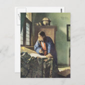 オランダアーティス絵を描ト・ヴェルミーアの地理学者 ポストカード (正面/裏面)