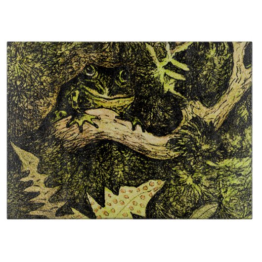 オランダアールヌーボーカエルinツリー カッティングボード (正面)