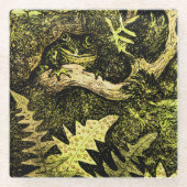 オランダアールヌーボーカエルinツリー ガラスコースター (正面)