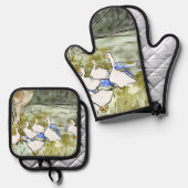 オランダアールヌーボーダックスアンドゲーゼ 鍋つかみ&鍋敷きセット (正面/裏面)