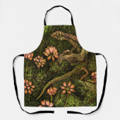 オランダアールヌーボートカゲとワイルドフラワー エプロン (正面)