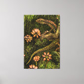 オランダアールヌーボートカゲとワイルドフラワー キャンバスプリント (正面)
