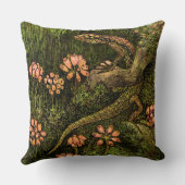 オランダアールヌーボートカゲとワイルドフラワー クッション (裏面)