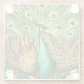 オランダアールヌーボーピーコックアンドチキンズ ガラスコースター (裏面)