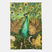 オランダアールヌーボーピーコックアンドチキンズ キッチンタオル (縦)