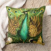 オランダアールヌーボーピーコックアンドチキンズ クッション (ブランケット)