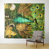 オランダアールヌーボーピーコックアンドチキンズ タペストリー (インサイチュ(横))