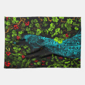 オランダアールヌーボーピーコックアンドバタフライ キッチンタオル (横)