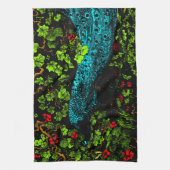 オランダアールヌーボーピーコックアンドバタフライ キッチンタオル (縦)