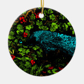 オランダアールヌーボーピーコックアンドバタフライ セラミックオーナメント (正面)