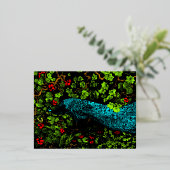 オランダアールヌーボーピーコックアンドバタフライ 箔シーズンポストカード (立ち正面)