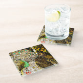 オランダアールヌーボーピーコックアンドフール ガラスコースター (アングル)