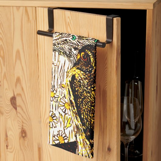 オランダアールヌーボーピーコックアンドフール キッチンタオル (三つ折り)