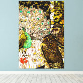 オランダアールヌーボーピーコックアンドフール キャンバスプリント (インサイチュ (ウッドフロア))